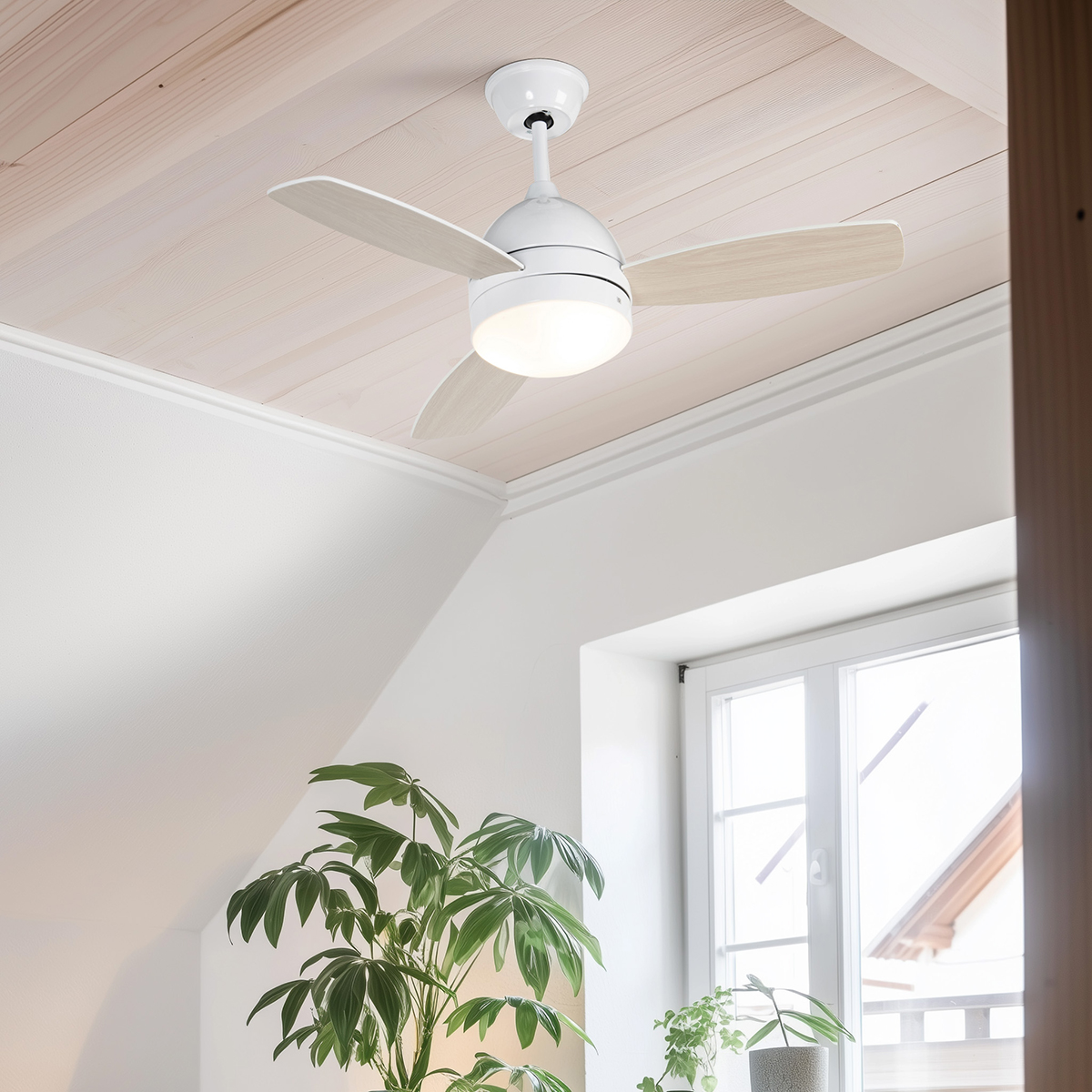 Mennyezeti ventilátor fehér távirányítóval - Rotar